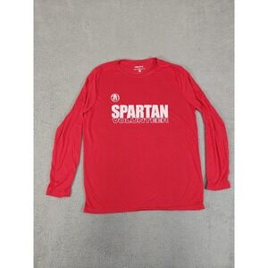 Spartan Race Shirt Mens Medium Red Long Sleeve Volunteer Craft Athletic‎ Event